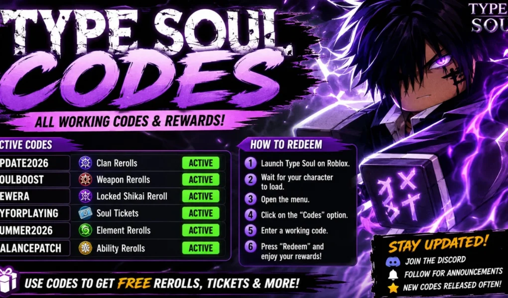 Type Soul Codes (July 2026): All Best Working Codes