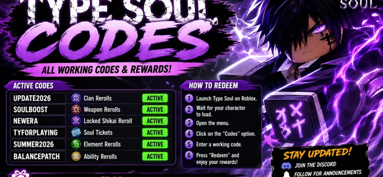 Type Soul Codes (July 2026): All Best Working Codes