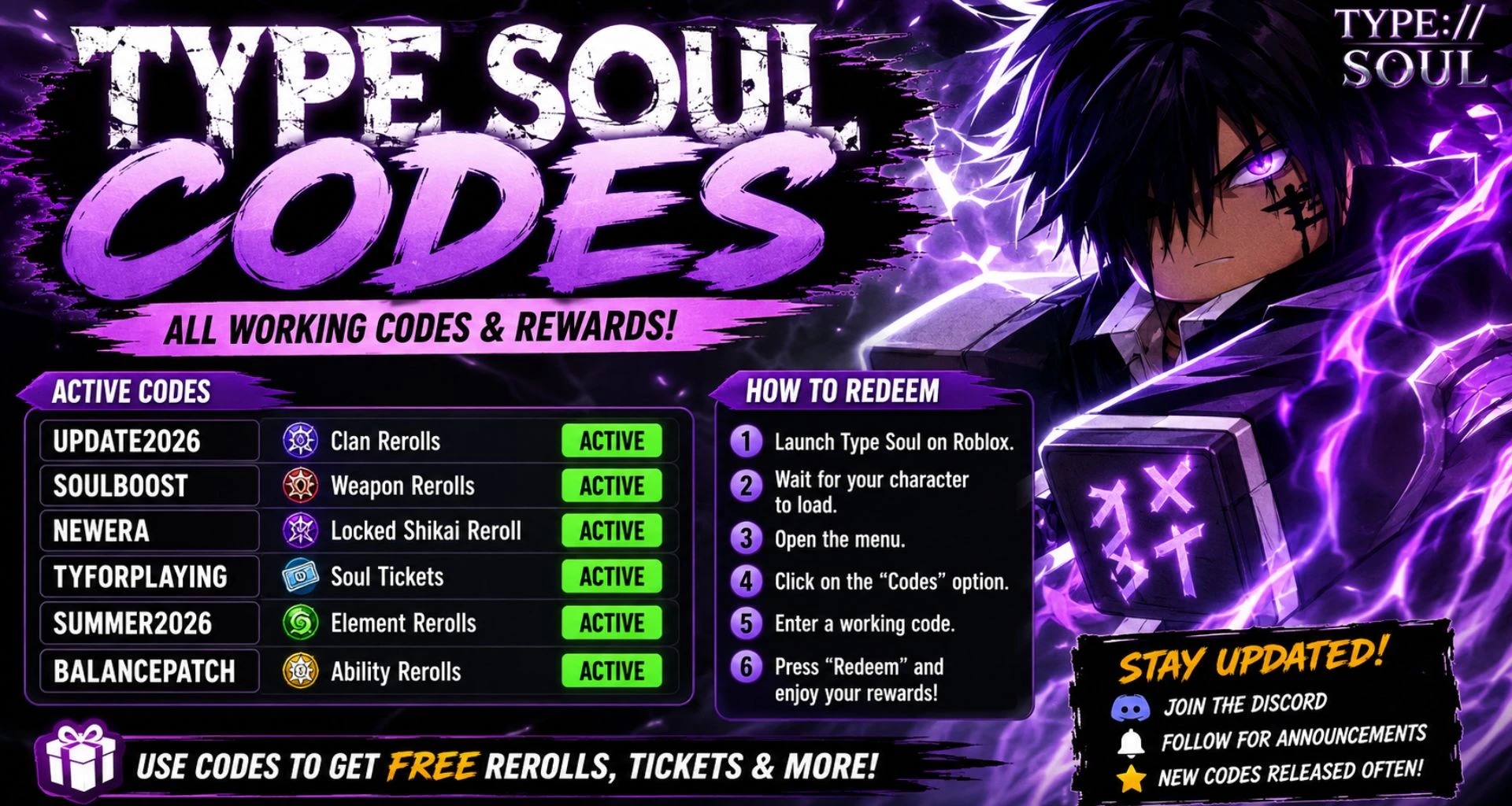 Type Soul Codes (July 2026): All Best Working Codes