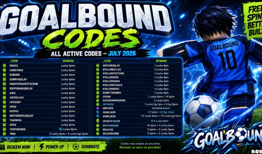 Goalbound Codes (July 2026): Best Active Codes