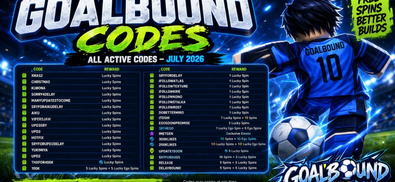 Goalbound Codes (July 2026): Best Active Codes