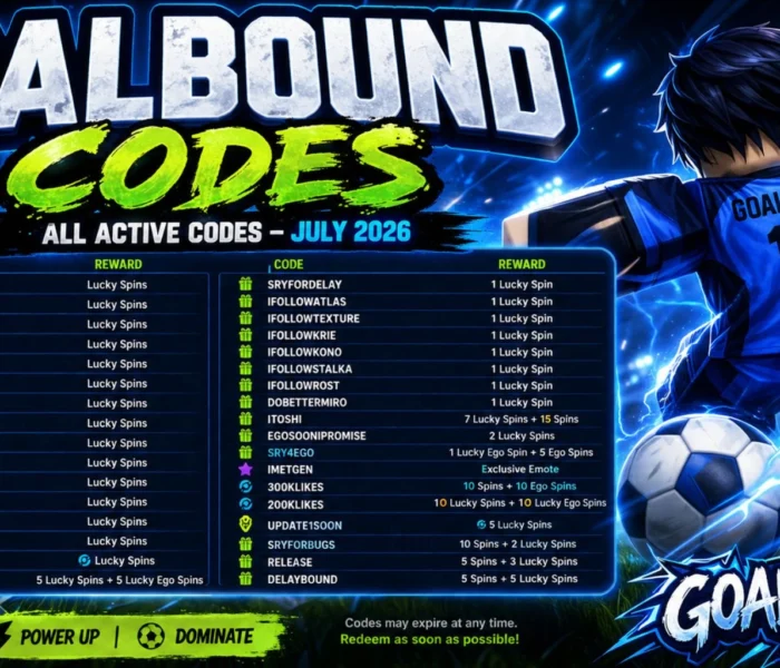 Goalbound Codes (July 2026): Best Active Codes