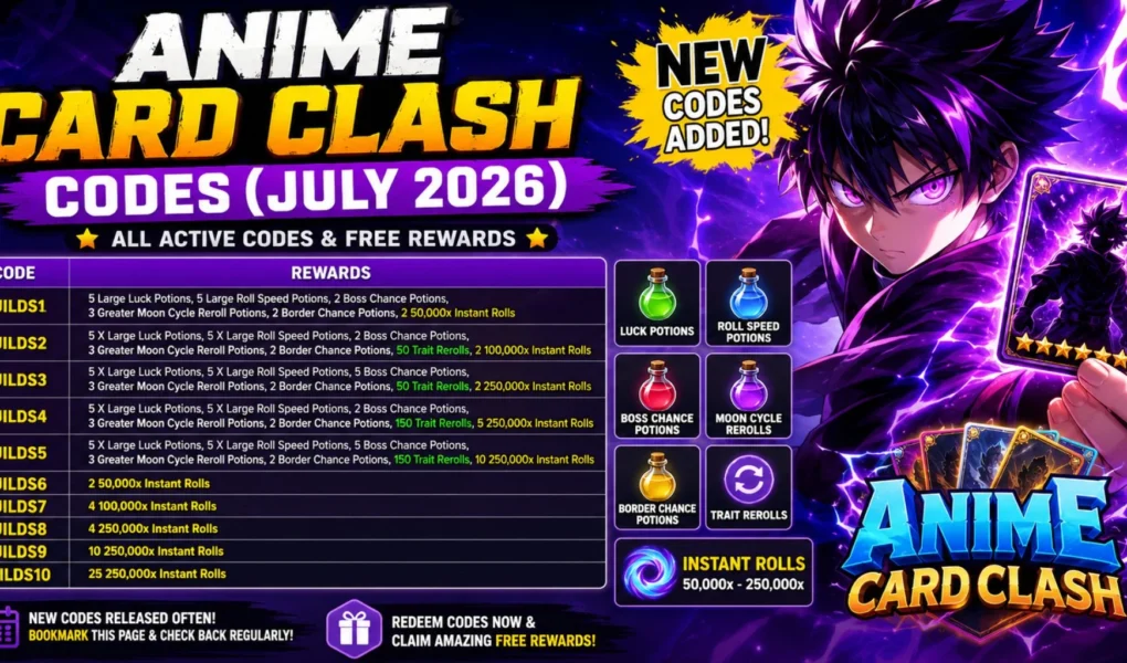 Anime Card Clash Codes (July 2026): Best Active Codes