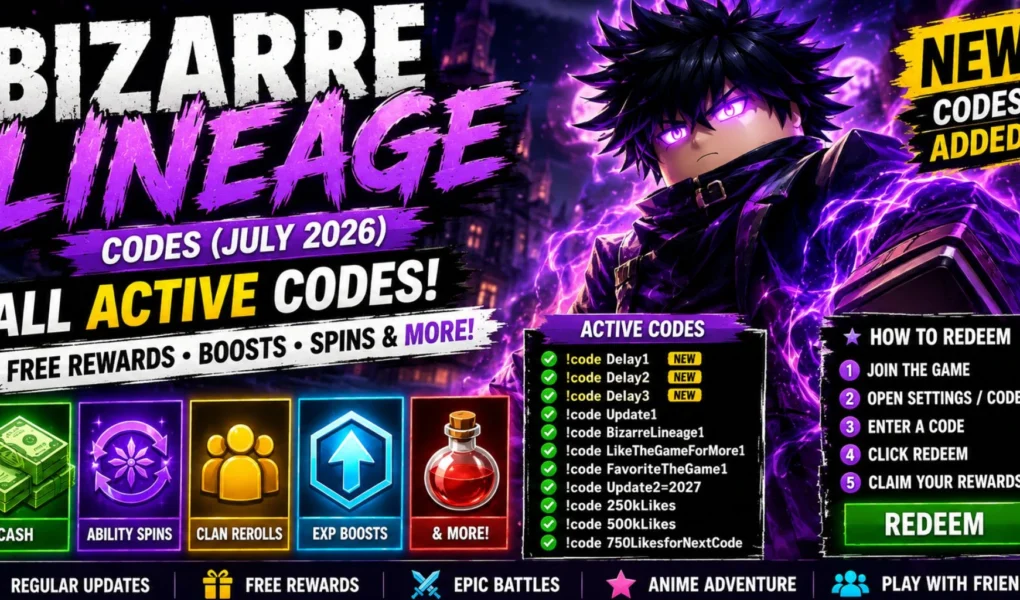 Bizarre Lineage Codes (July 2026): All Active Best Codes