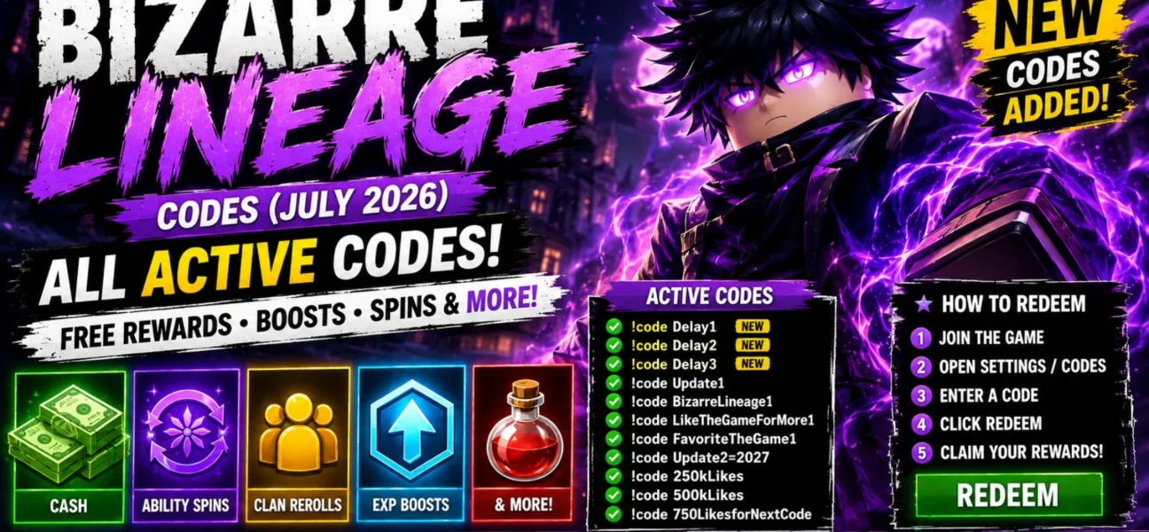 Bizarre Lineage Codes (July 2026): All Active Best Codes