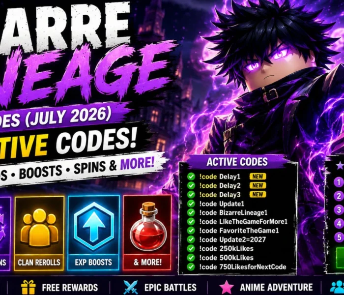 Bizarre Lineage Codes (July 2026): All Active Best Codes