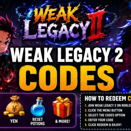 Weak Legacy 2 Codes (July 2026): All the Best Working Codes