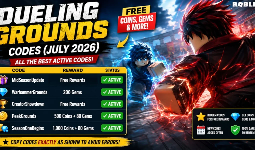 Dueling Grounds Codes (July 2026): All the Best Active Codes