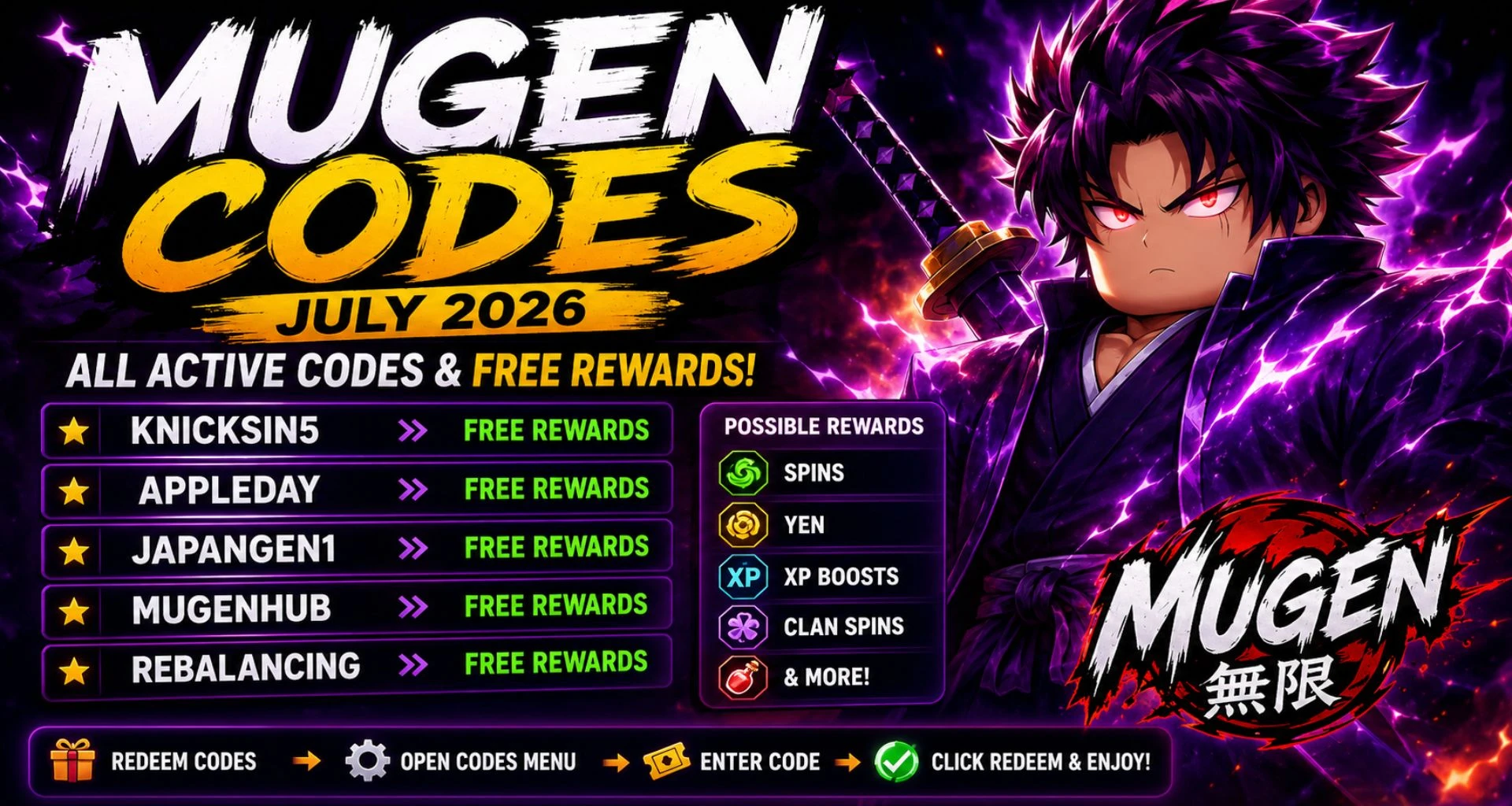 Mugen Codes (July 2026): All the Best Active Codes