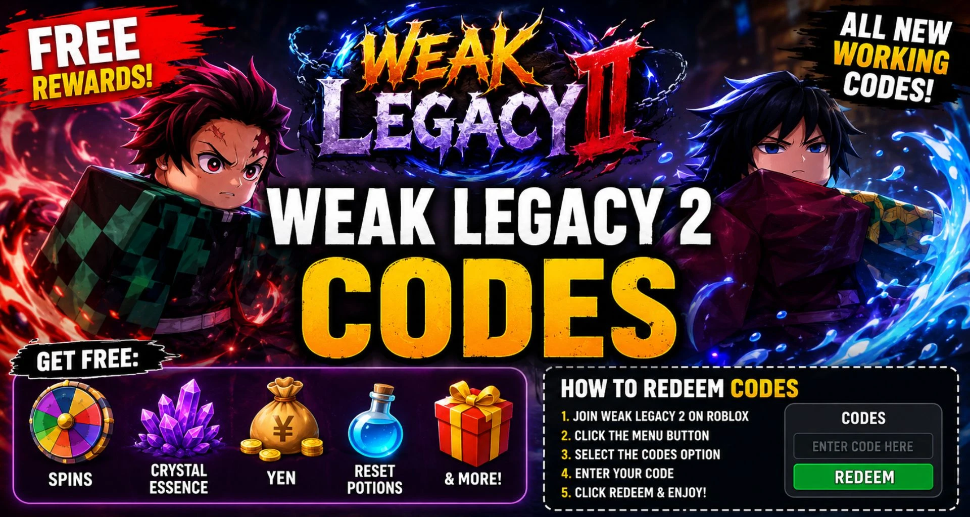 Weak Legacy 2 Codes (July 2026): All the Best Working Codes